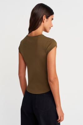Dames Slim Fit Katoenen T-Shirt met Ronde Hals