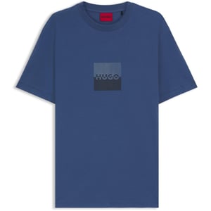 Hugo Heren Dusplit Tonaal Logo T-Shirt (Blauw)