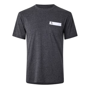 Original Penguin Heren Logo borstzak T-shirt (Donker houtskool)