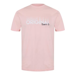 Original Penguin Heren Belettering Crew Hals Regular T-shirt (Roze)