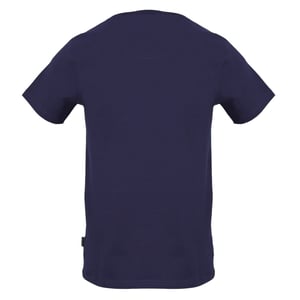 Aquascutum Heren-T-shirt met verticaal logo en ronde hals (Marine)