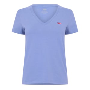 Levis Dames Perfect Logo V-hals T-shirt (Blauw)