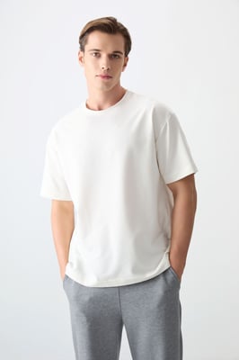 Oversized Katoenmix Crew Neck T-Shirt