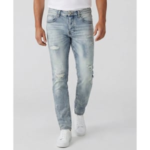 True Rise Spijkerbroek met gaten stretch slim fit jeans spijkerbroek volwassenen