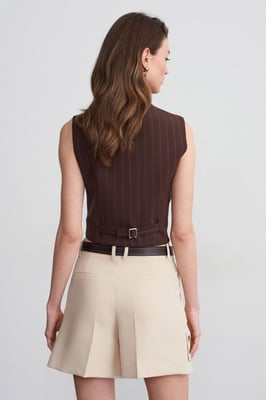 Hoogwaardige Tailored Crepe Shorts met Ceintuur