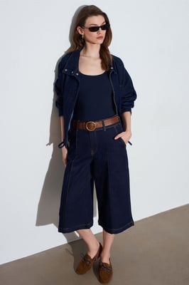 Hoge Taille Wijde Spijkerbroek Shorts