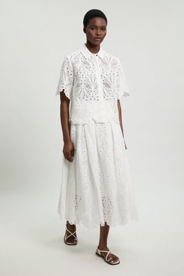 Cotton Broderie Maxi Skirt