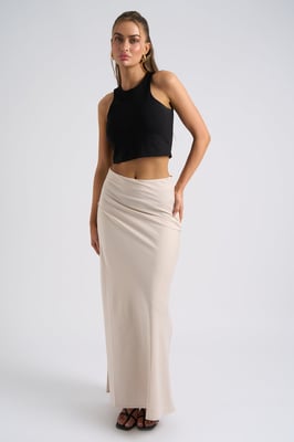 Stone Satin Bias Cut Maxi Skirt