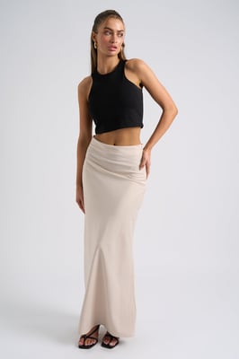 Stone Satin Bias Cut Maxi Skirt