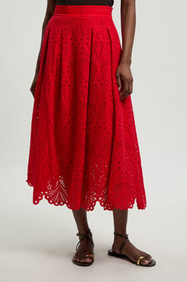 Cotton Broderie Maxi Skirt