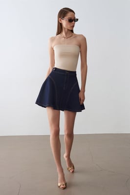 Hoge Taille Mini Skater Rok