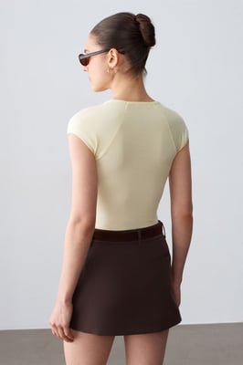 Hoge Taille A-Lijn Mini Rok Met Riem