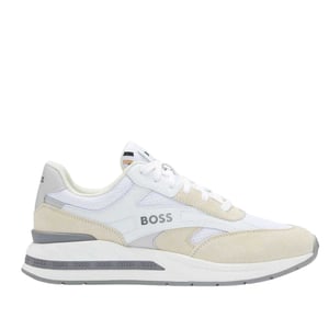 Boss Heren Kurt Leren Hardlooptrainers (Wit)