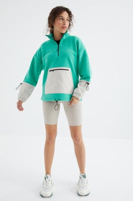 Oversized Pluche Half-Zip Sweatshirt