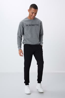 Heren T-shirt met ronde hals met print
