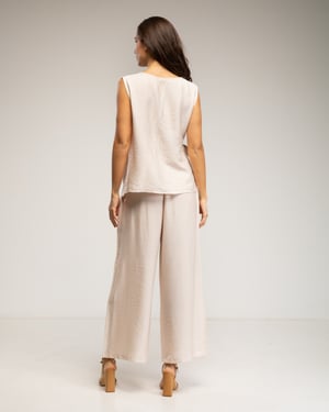 Set van mouwloze top met striksluiting en broek met elastiek