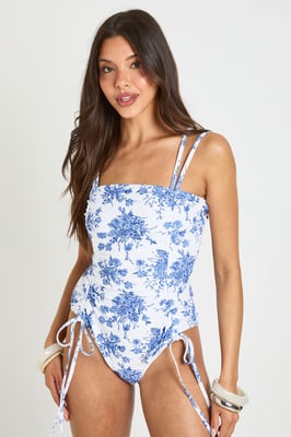 Floral Ruched Swimsuit