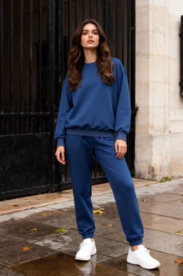 Oversized Sweatshirt en Broek met Elastische Tailleband Set