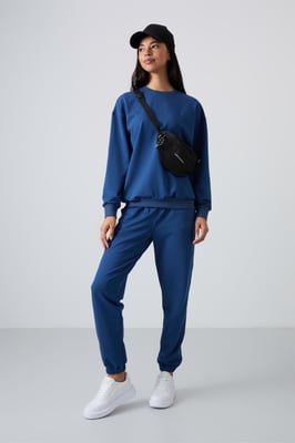Oversized Sweatshirt en Broek met Elastische Tailleband Set