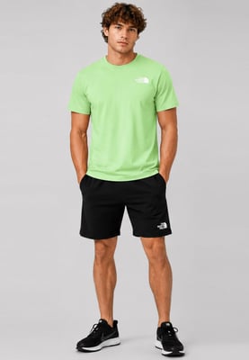 The North Face Men's Simple Dome T-Shirt & French Terry Shorts Set – Lime Green / Black
