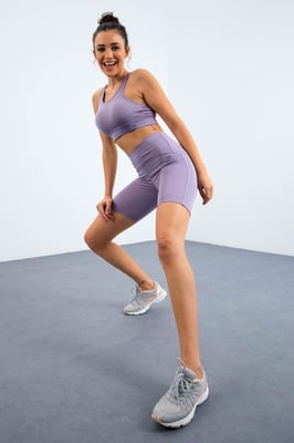 Mouwloos Slim-fit Actief Set met Shorts
