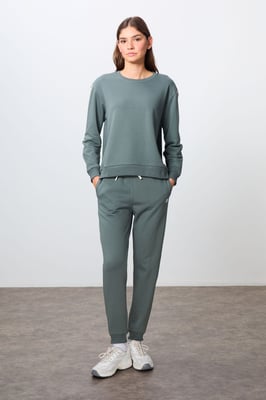 Oversized Katoenen-Polyester Sweatshirt en Broek Set