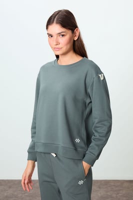 Oversized Katoenen-Polyester Sweatshirt en Broek Set