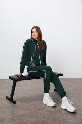 Oversized Ritskraag Sweatshirt en Broekset