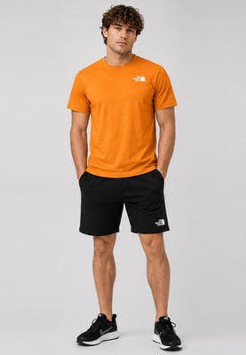 The North Face Men's Simple Dome T-Shirt & French Terry Shorts Set – Orange / Black