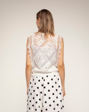 Semitransparante kantentop met elastische taille