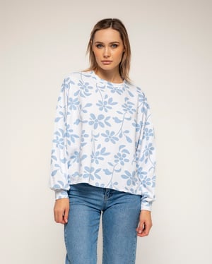 Sweatshirt met lange mouwen en bloemenprint