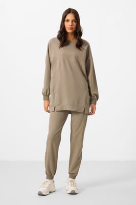Oversized Fleece Sweatshirt en Broek Set