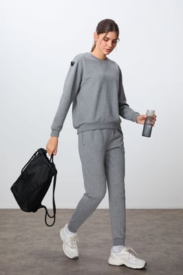 Oversized Katoenen-Polyester Sweater en Broek Set