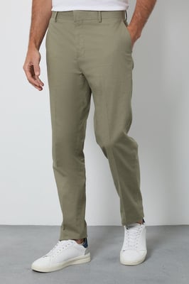 Light Green Linen Slim Fit Suit Trousers