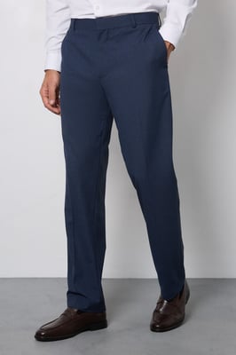 Navy Marl Tailored Fit Suit Trousers