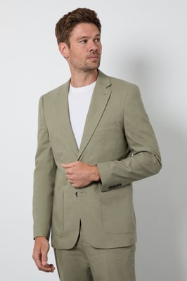 Light Green Linen Slim Fit Suit Jacket