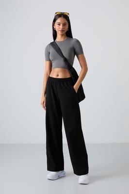 Brede-Pijpen Sweatpants met Trekkoord