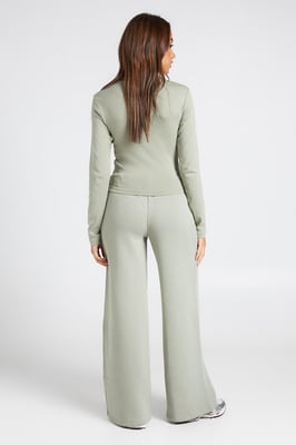 Crew Neck Long Sleeve Top And Straight Leg Jogger Tracksuit