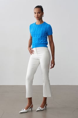 High-waisted Flared Capri Broek