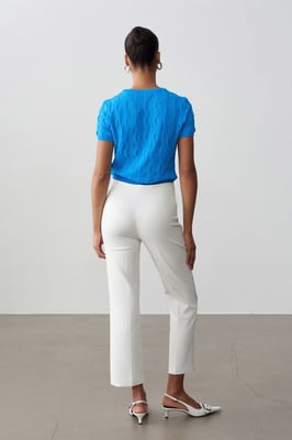 High-waisted Flared Capri Broek