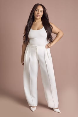Plus Barrel Leg Tailored Trouser