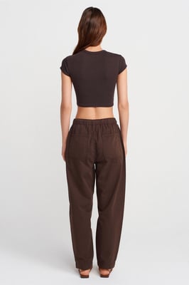 Katoenen Poplin Rechte Joggingbroek