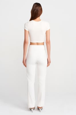 Hoge Taille Plooien Flared Broek