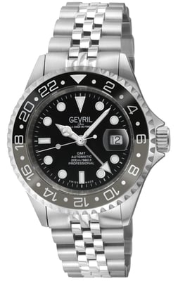 Wall Street GMT Automatic Black Dial Men's Watch