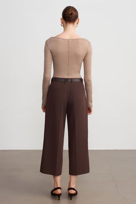 Hoog-Waisted Ceintuur Crepe Culottes