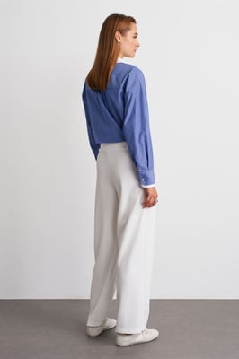 Hoge Taille Vlotte Leg Crepe Broek