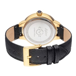 GV2 Astor Women's Black Dial Calfskin Leather Watch