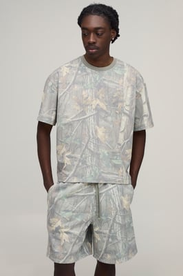 Forest Camo Oversized Boxy T-Shirt & Baggy Short Set