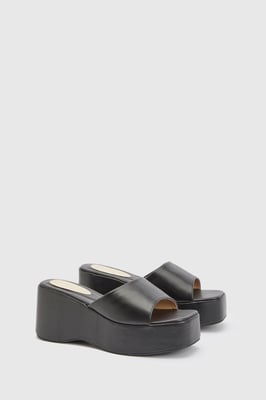 Faith: Bethanie Faux Leather High Wedge Sandals