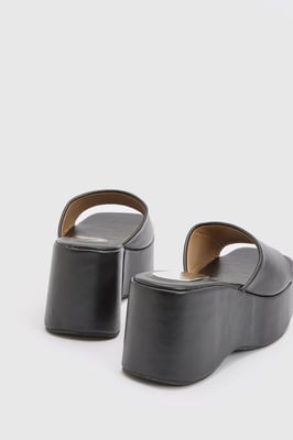 Faith: Bethanie Faux Leather High Wedge Sandals